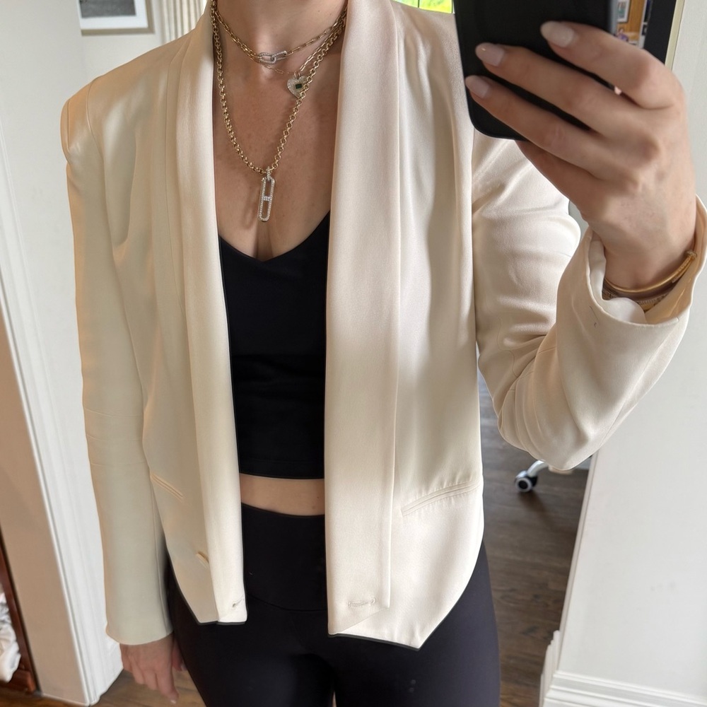 Rebecca Minkoff Cream Blazer Modern Streamlined Silhouette